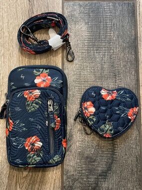 Lug Aloha Navy Pitter Patter and Heart Pouch Set